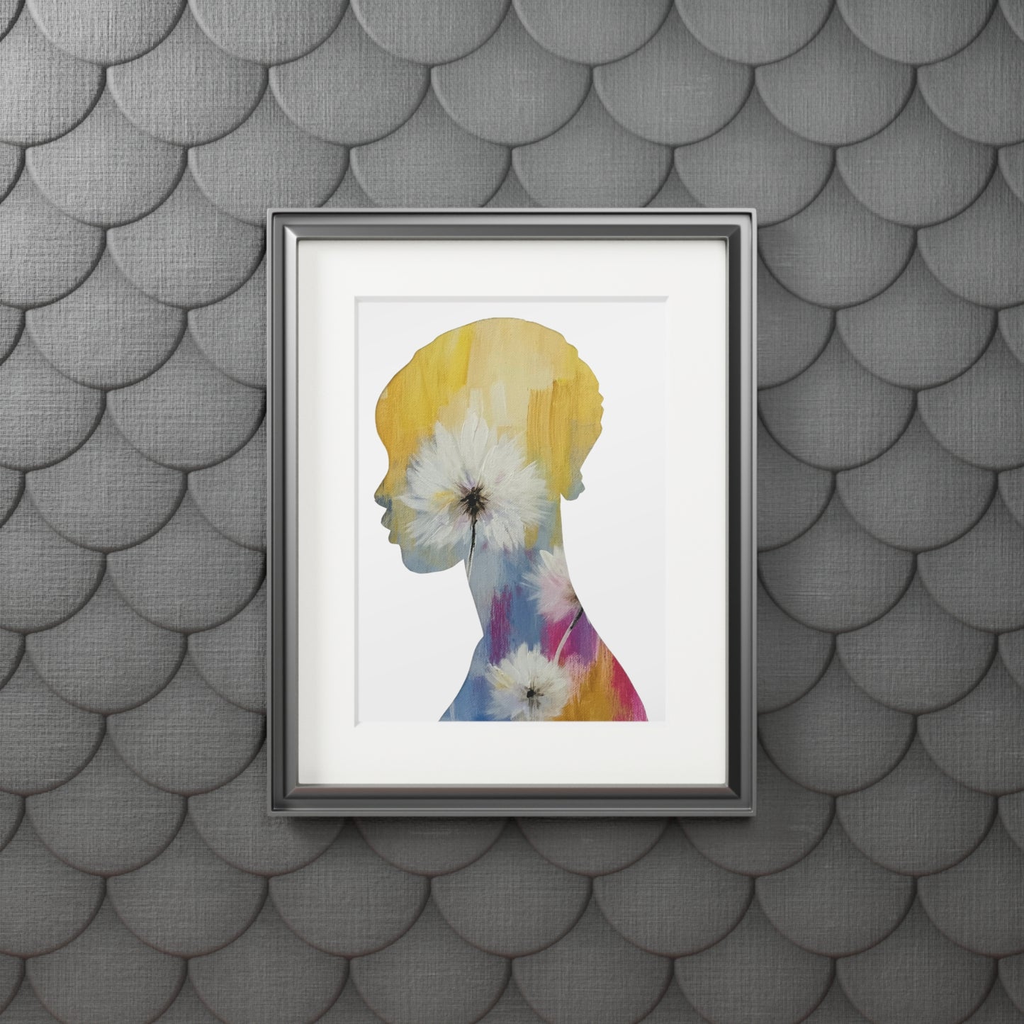 Afrocentric Floral Collage Art Print Black Woman Silhouette Modern Boho Home Decor Empowering Gift Idea