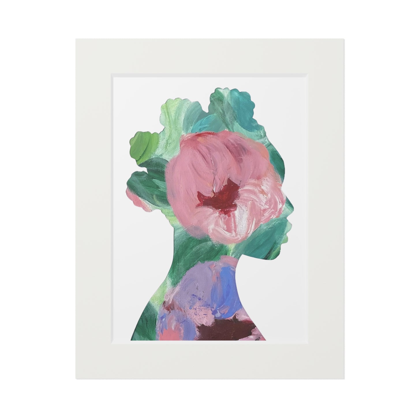 Art Print, Empowering Black Woman Floral Afrocentric Silhouette Collage, Home Decor, Inspirational Gift, Fine Art Prints