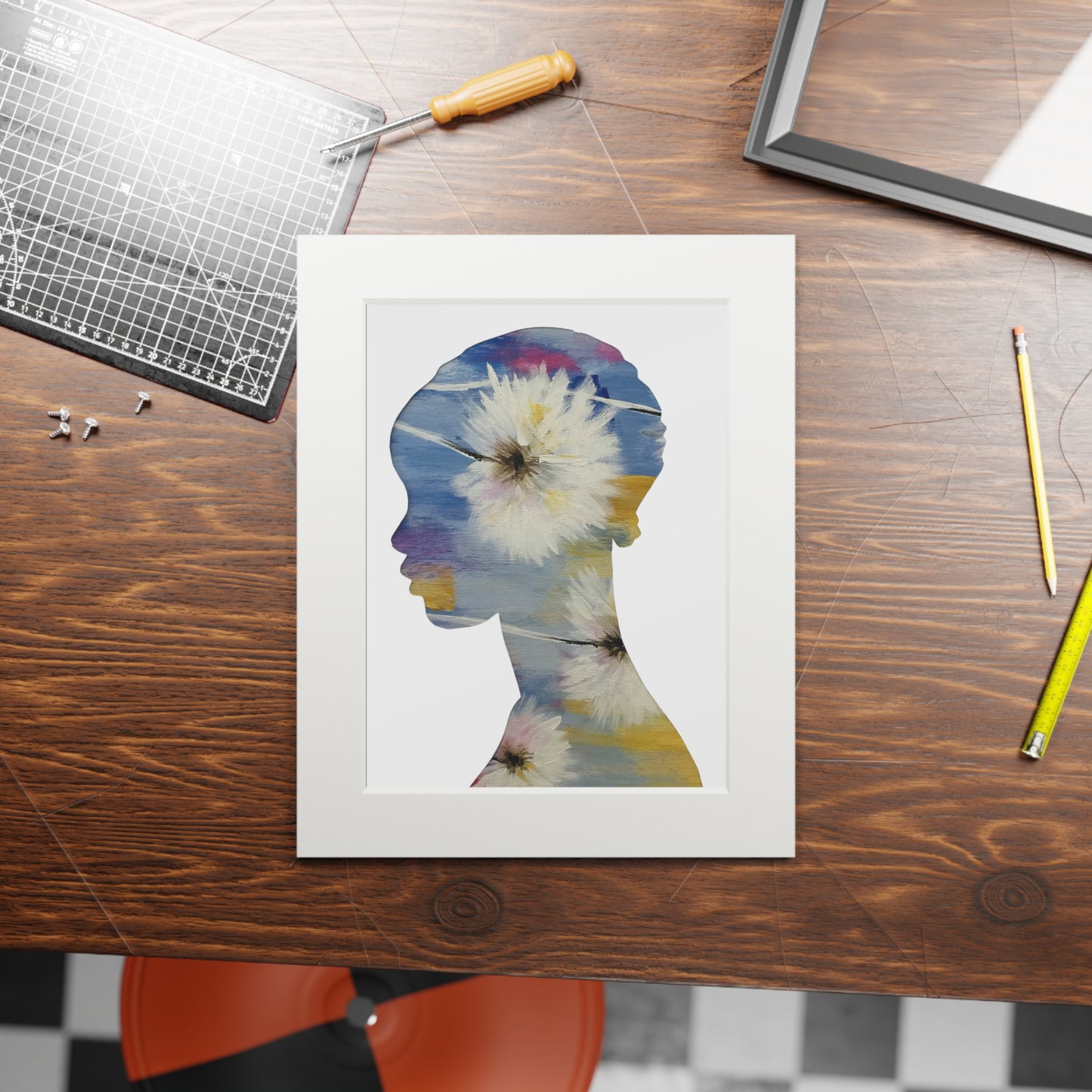 Empowering Black Woman Floral Art Print Afrocentric Silhouette Collage Inspirational Gift Home Decor