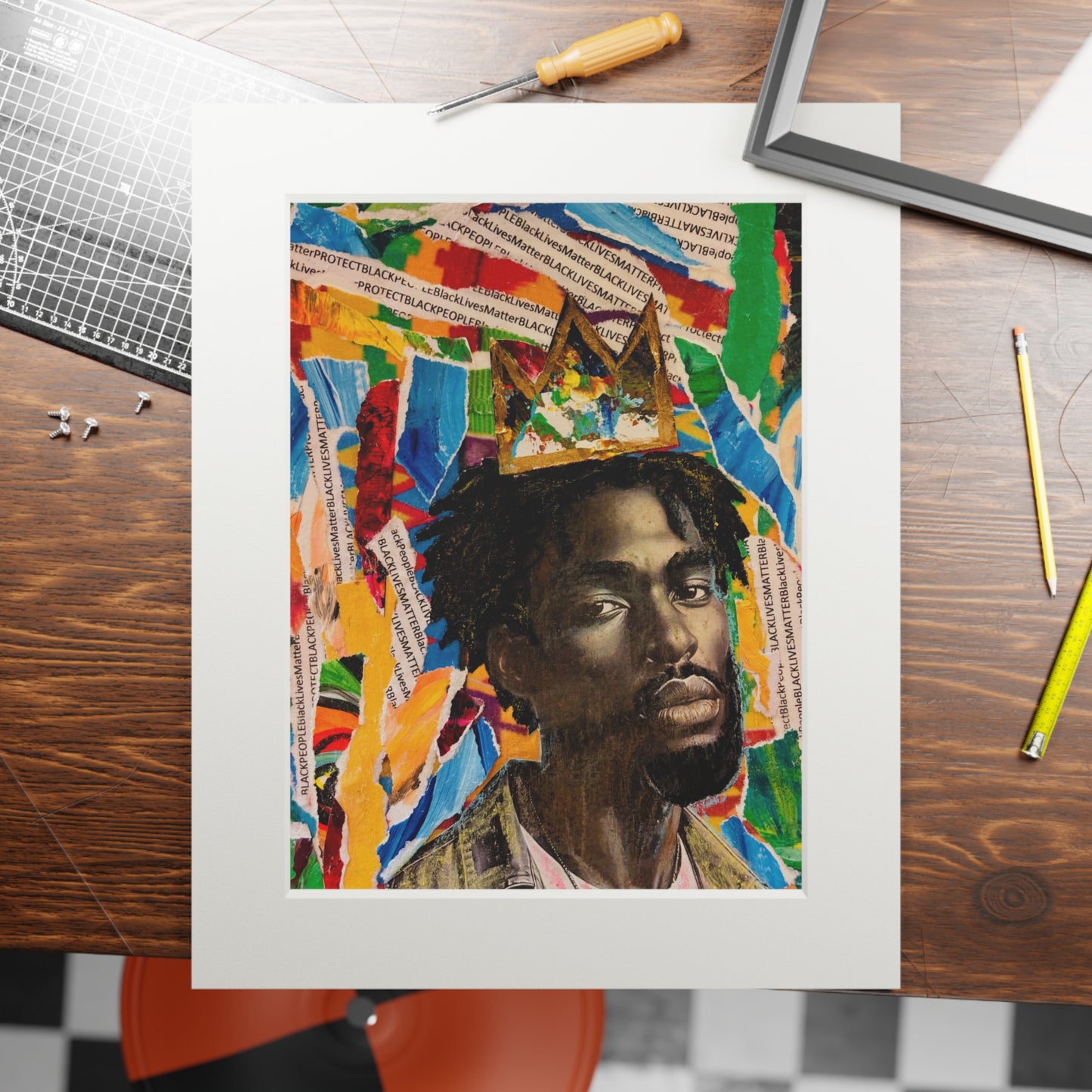 Giclée Print, Crowned Resistance Limited Edition Fine Art Poster, Black Lives Matter Wall Decor, Protect Black People Artwork, Black Men