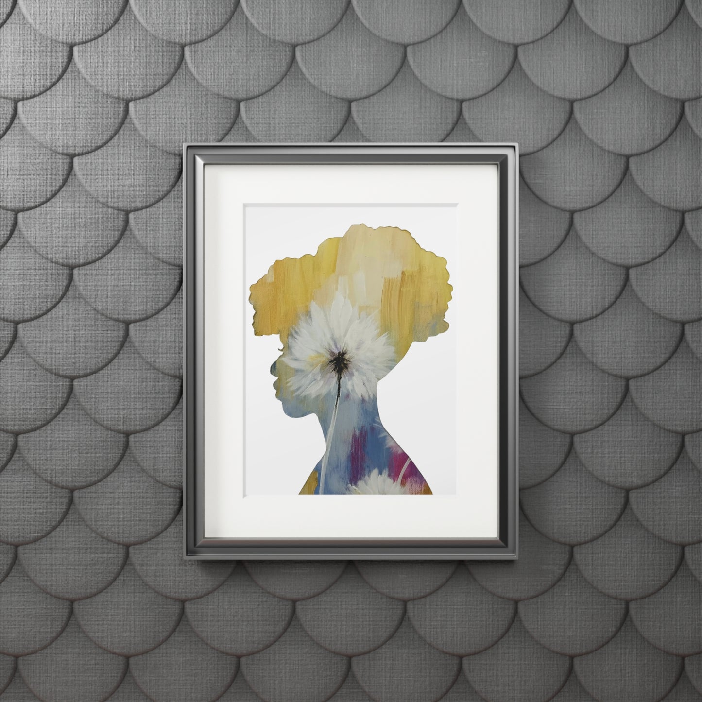 Modern Boho Print, Afrocentric Floral Silhouette Wall Art - Empowering Black Girl Magic Decor, Unique Gift Idea, Fine Art Print