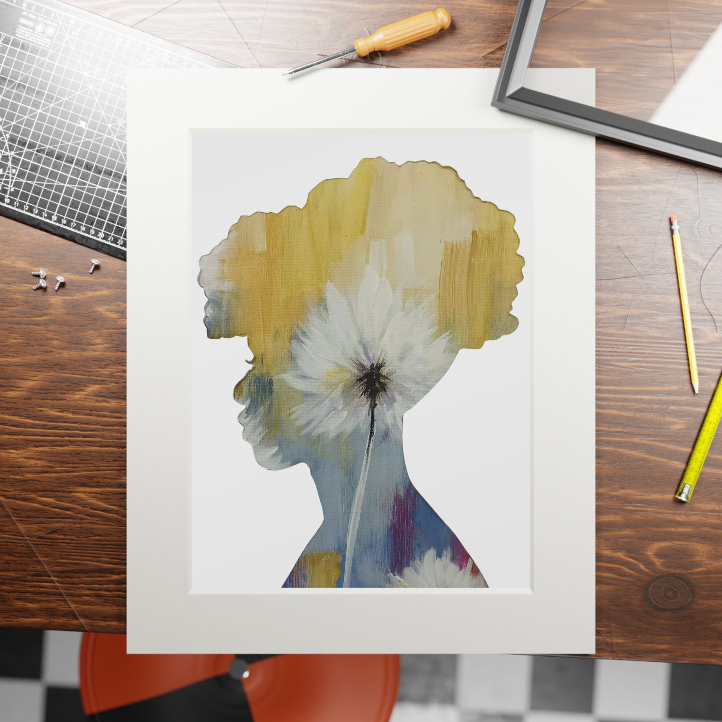 Floral Silhouette Art, Fine Art Prints - Empowering Afrocentric Decor, Black Girl Magic, Unique Gift Idea, Modern Boho Print, Inspirational
