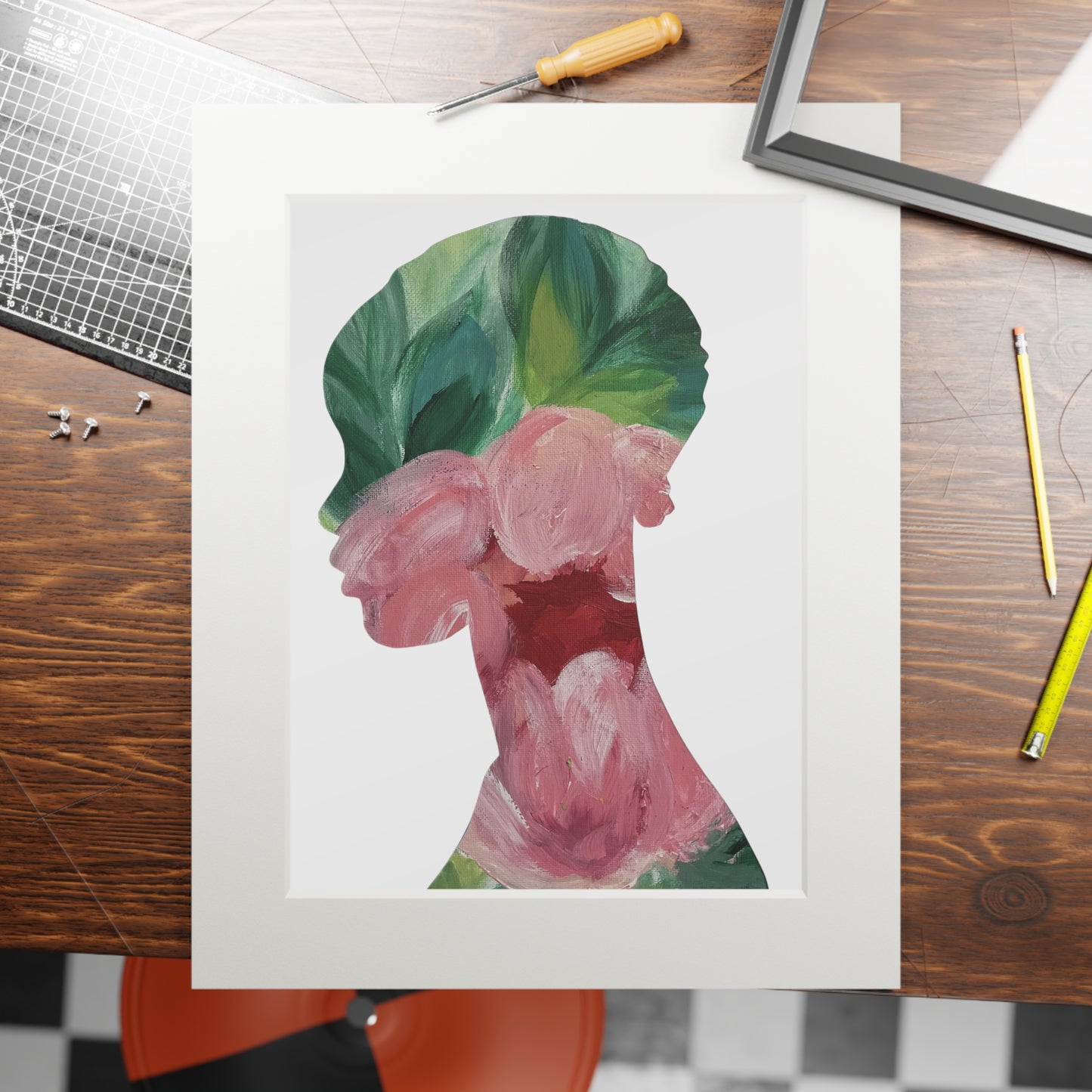 Afrocentric Floral Art Print Black Woman Silhouette Inspired Collage Gift Idea Empowering Wall Decor