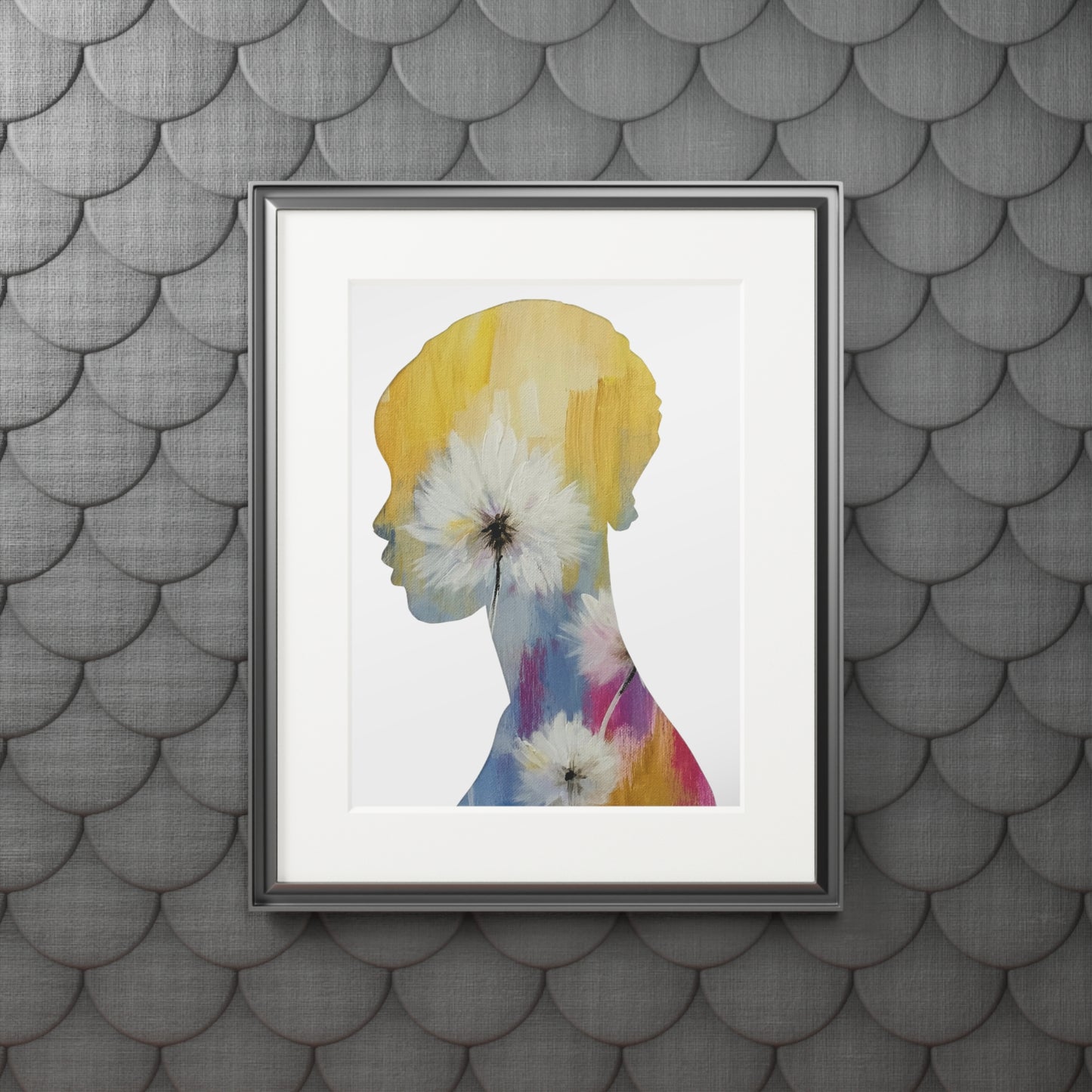 Afrocentric Floral Collage Art Print Black Woman Silhouette Modern Boho Home Decor Empowering Gift Idea