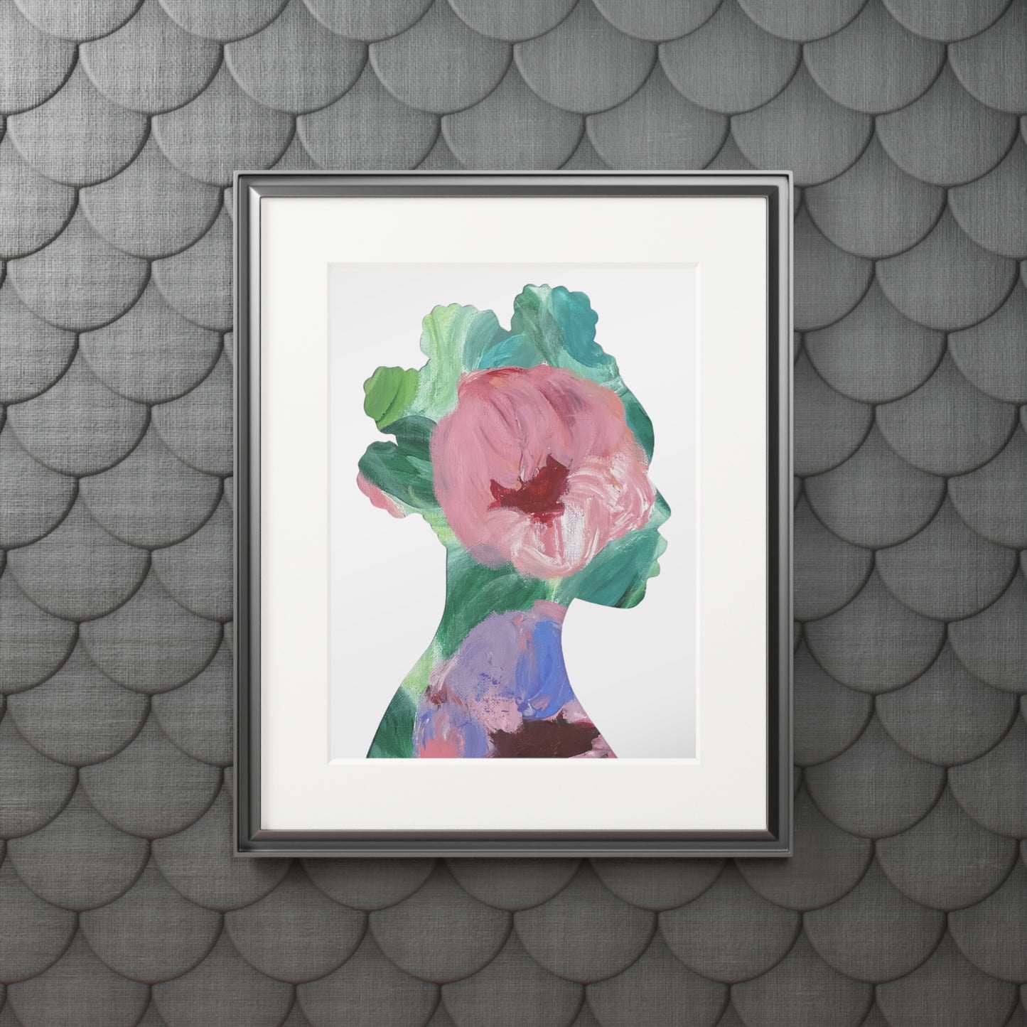 Art Print, Empowering Black Woman Floral Afrocentric Silhouette Collage, Home Decor, Inspirational Gift, Fine Art Prints