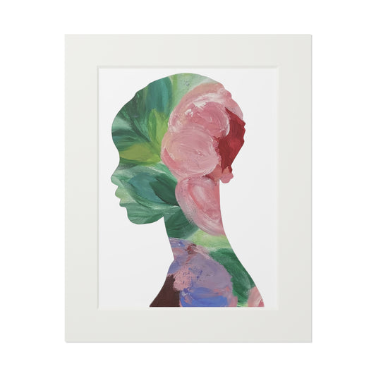 Inspirational Black Woman Art Print with Floral Silhouette Afrocentric Style Uplifting Decor and Gift Idea