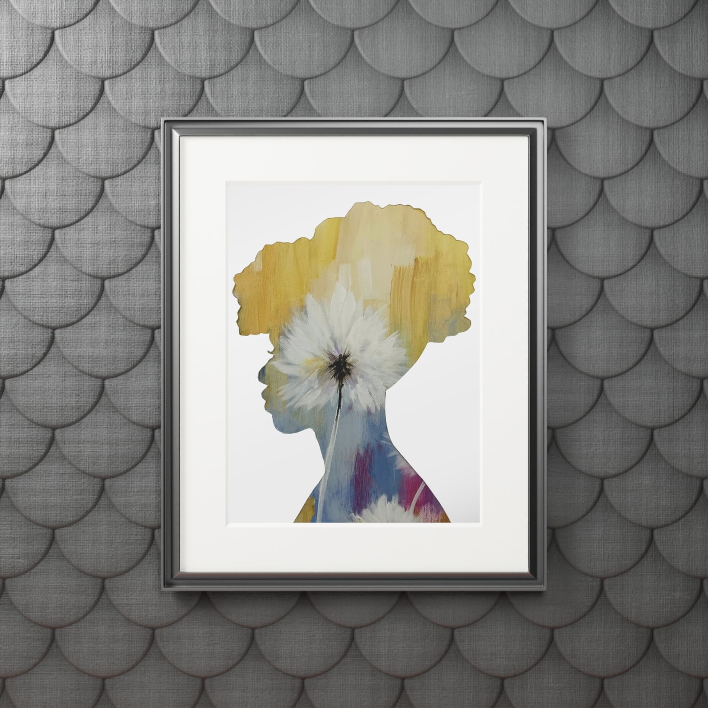 Modern Boho Print, Afrocentric Floral Silhouette Wall Art - Empowering Black Girl Magic Decor, Unique Gift Idea, Fine Art Print