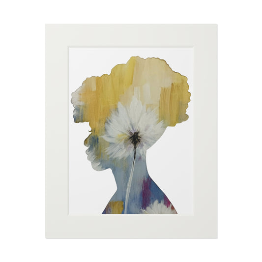 Floral Silhouette Art, Fine Art Prints - Empowering Afrocentric Decor, Black Girl Magic, Unique Gift Idea, Modern Boho Print, Inspirational