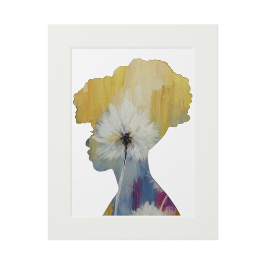 Modern Boho Print, Afrocentric Floral Silhouette Wall Art - Empowering Black Girl Magic Decor, Unique Gift Idea, Fine Art Print