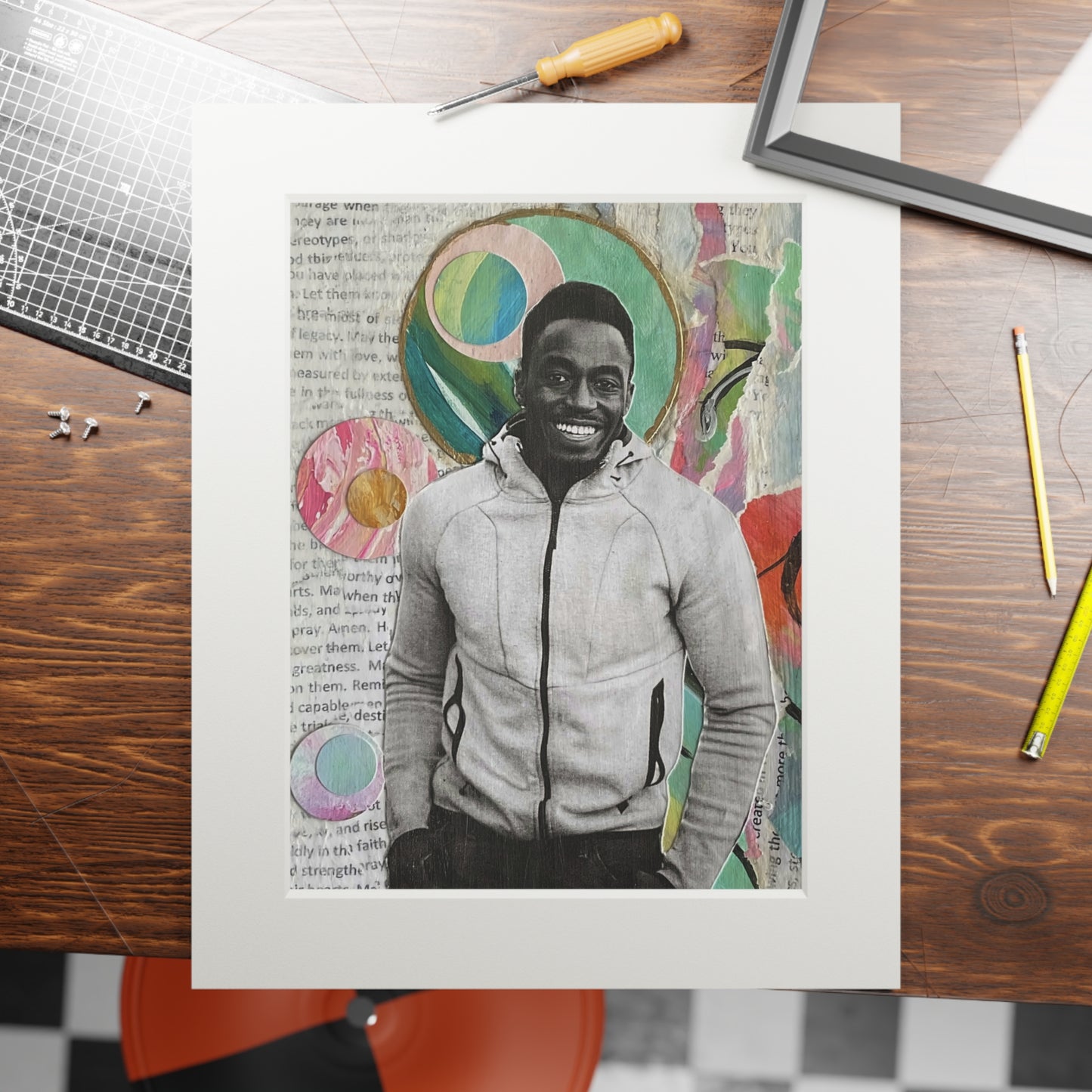 Fine Art Prints, Black Men in Moments of Ease and Joy, Wall Art Home Decor, Collage Art, Not a Threat Series