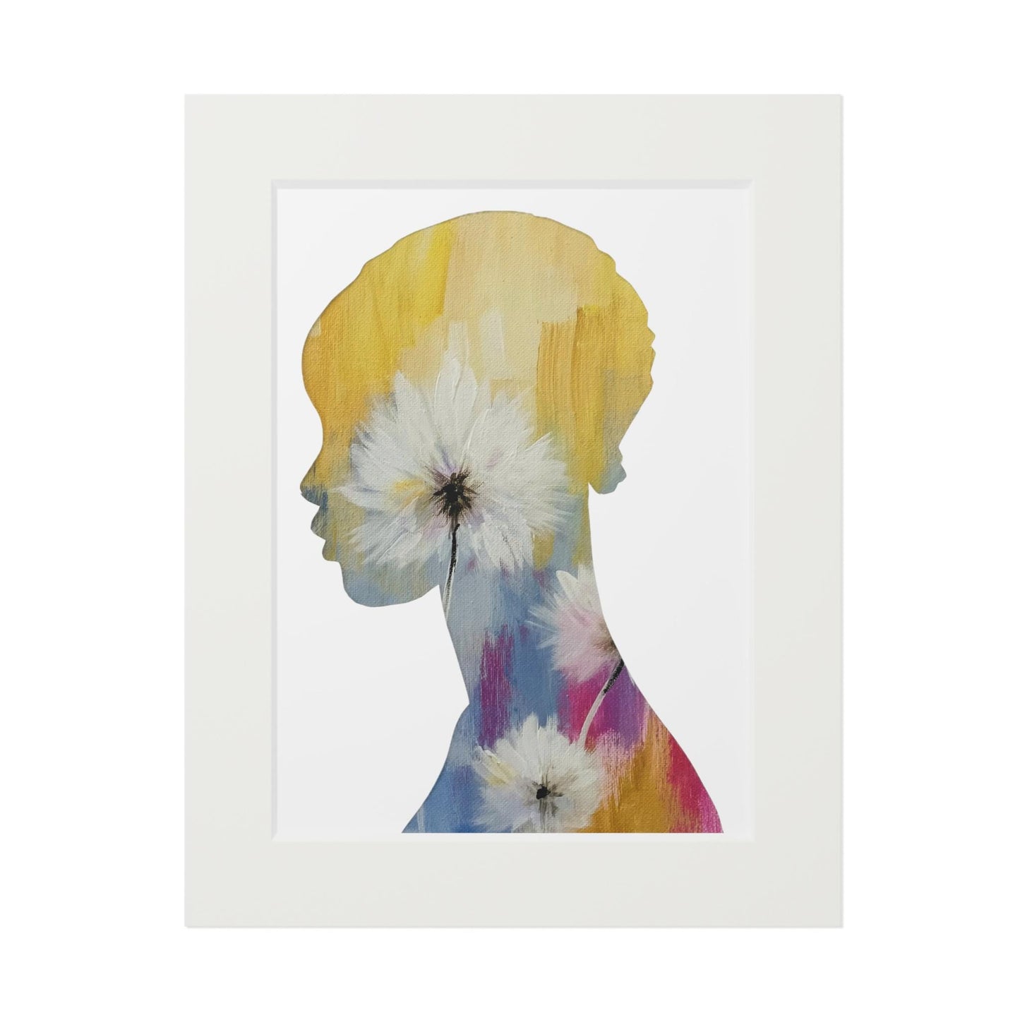 Afrocentric Floral Collage Art Print Black Woman Silhouette Modern Boho Home Decor Empowering Gift Idea