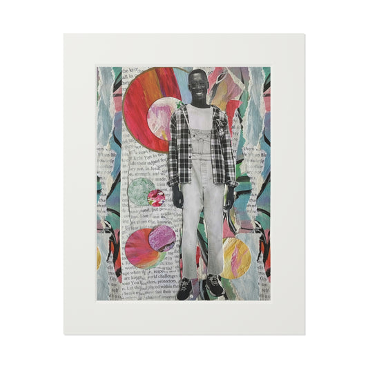 Wall Art Prints, Black Men Collage, Moments of Ease and Joy, Home Decor, Not a Threat Series, Fine Art Prints, Passepartout Paper Frame