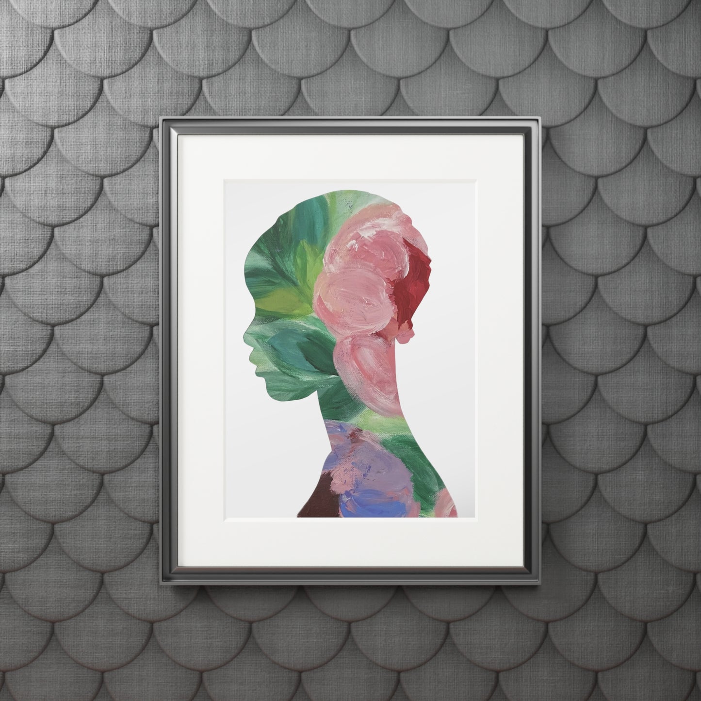 Inspirational Black Woman Art Print with Floral Silhouette Afrocentric Style Uplifting Decor and Gift Idea