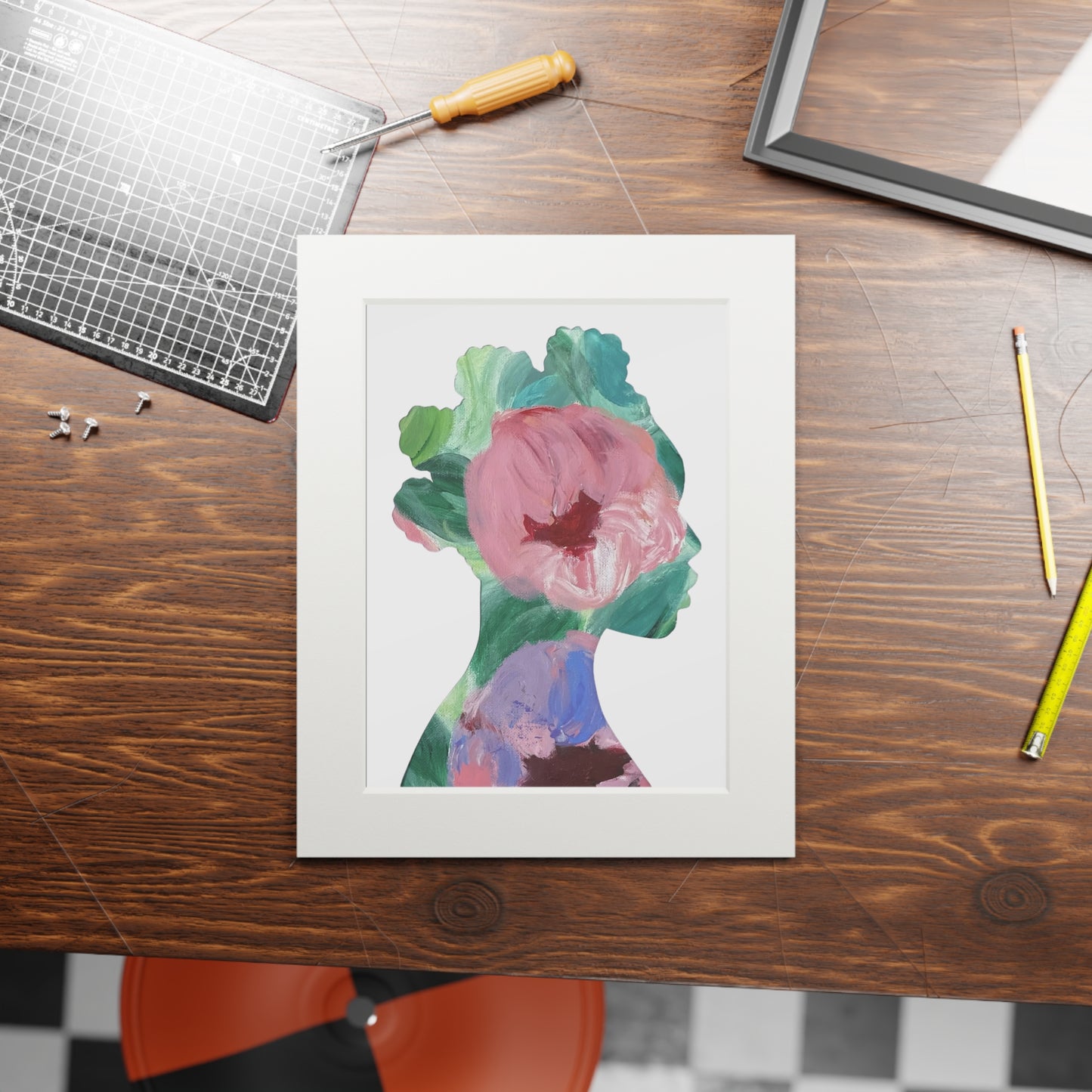 Art Print, Empowering Black Woman Floral Afrocentric Silhouette Collage, Home Decor, Inspirational Gift, Fine Art Prints