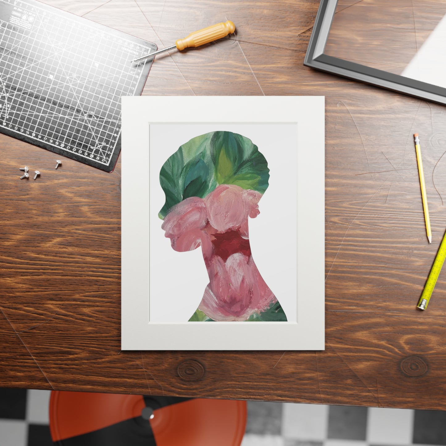 Afrocentric Floral Art Print Black Woman Silhouette Inspired Collage Gift Idea Empowering Wall Decor