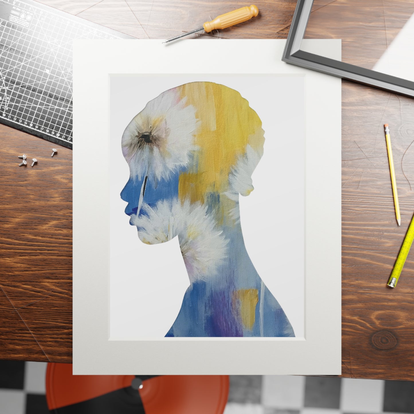 Afrocentric Floral Silhouette Collage Art Print Empowering Black Woman Portrait Inspirational Home Decor Gift Idea