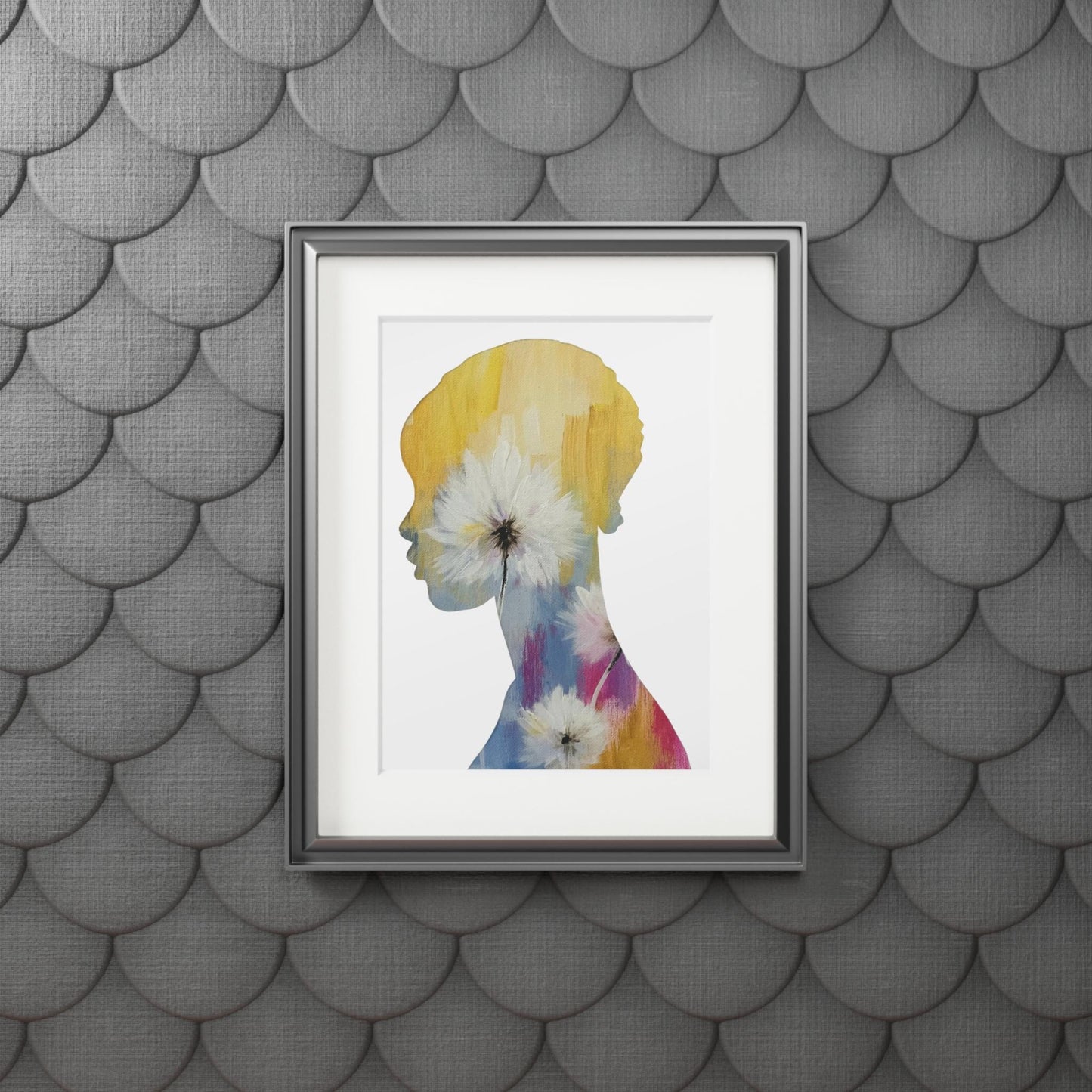 Afrocentric Floral Collage Art Print Black Woman Silhouette Modern Boho Home Decor Empowering Gift Idea