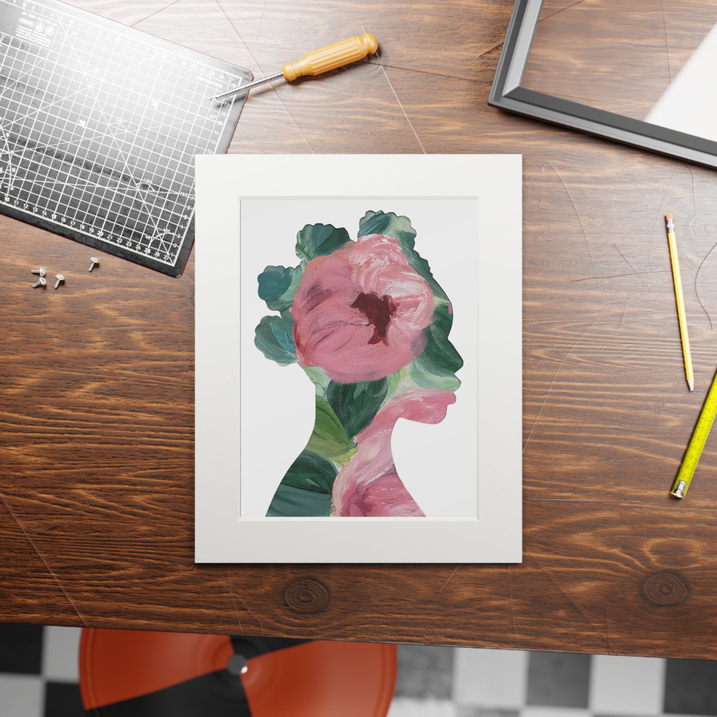 Floral Silhouette Art Print Black Woman Collage Afrocentric Inspired Decor Feminine Wall Art Empowering Gift for Her