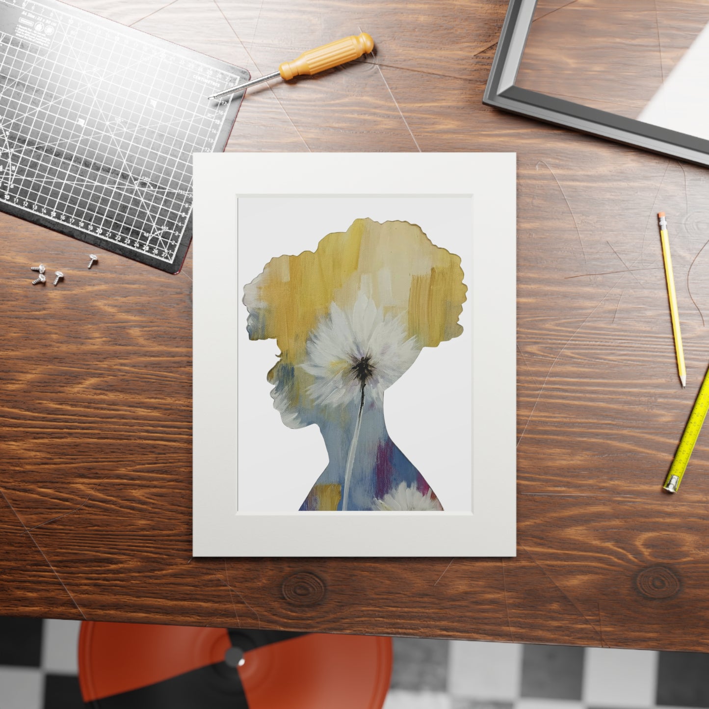 Floral Silhouette Art, Fine Art Prints - Empowering Afrocentric Decor, Black Girl Magic, Unique Gift Idea, Modern Boho Print, Inspirational