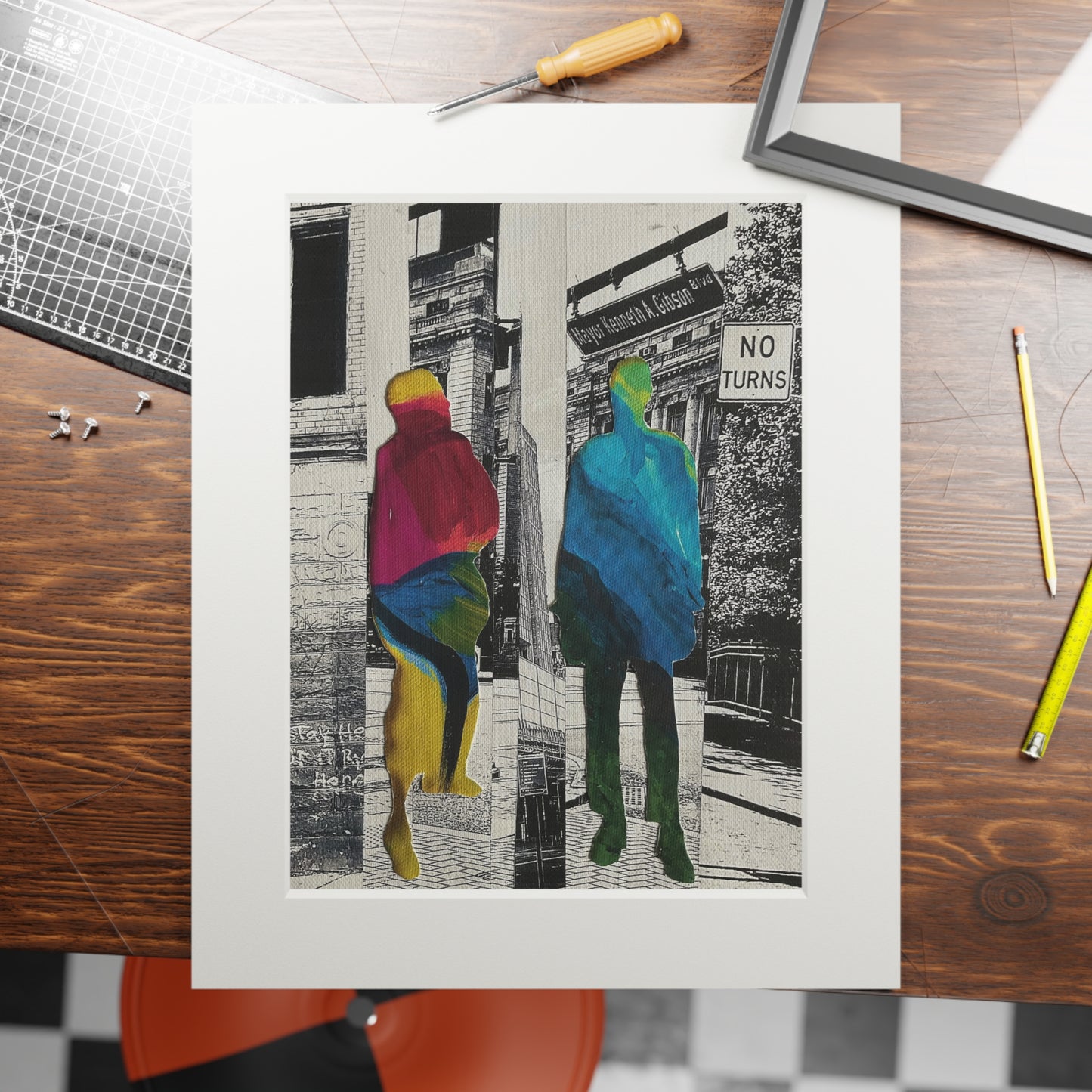 Wall Art Prints, Fine Art Prints, Mixed Media Collage Series, Simone Anthony-Brown, Home Decor, Not a Threat, Rooted In Place