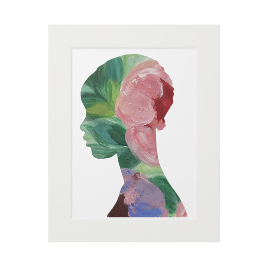 Inspirational Black Woman Art Print with Floral Silhouette Afrocentric Style Uplifting Decor and Gift Idea