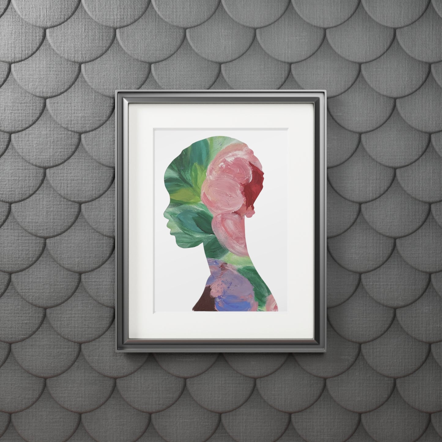 Inspirational Black Woman Art Print with Floral Silhouette Afrocentric Style Uplifting Decor and Gift Idea