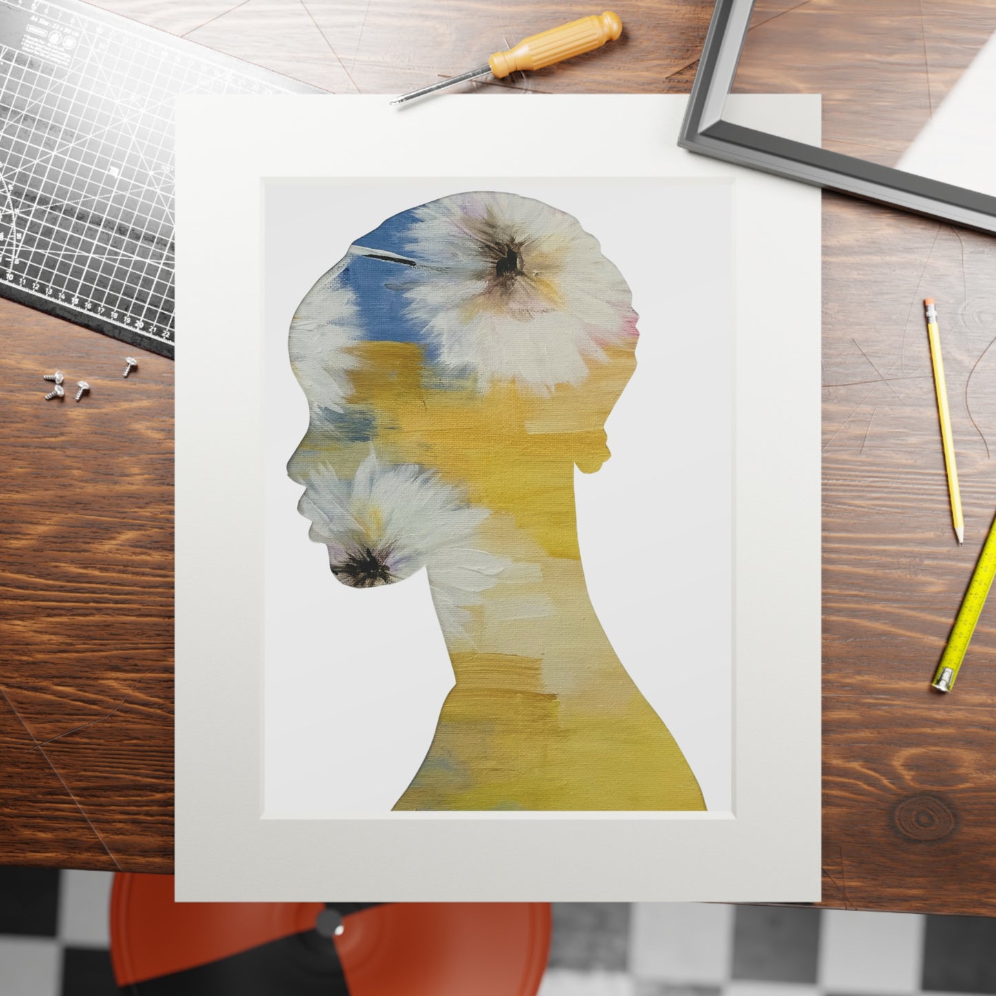 Black Woman Floral, Silhouette Prints Afrocentric Home Art, Inspirational Wall Decor, Modern Boho Style