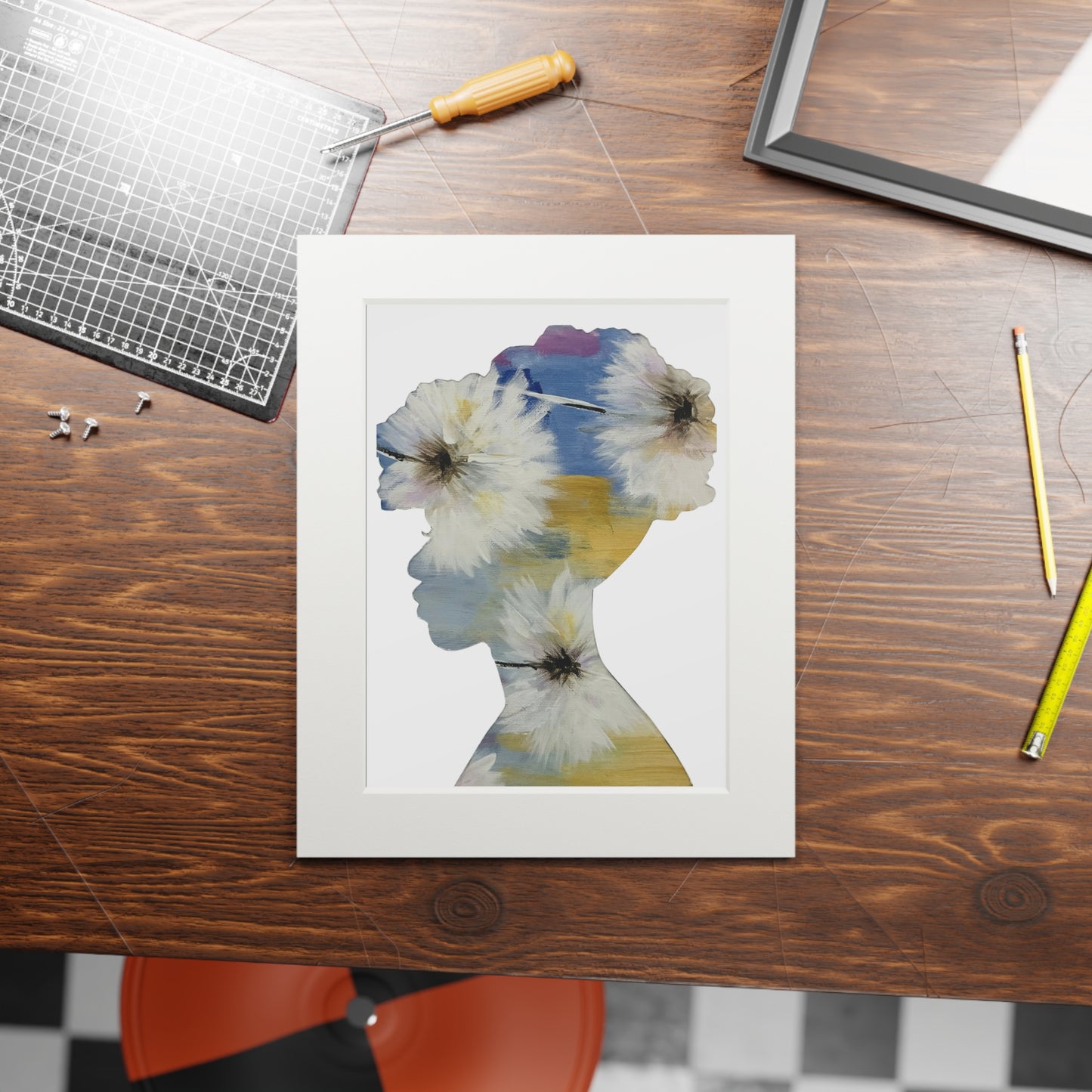 Fine Art Prints, Floral Silhouette Art - Empowering Afrocentric Decor, Black Girl Magic, Unique Gift Idea, Modern Boho Print, Inspirational