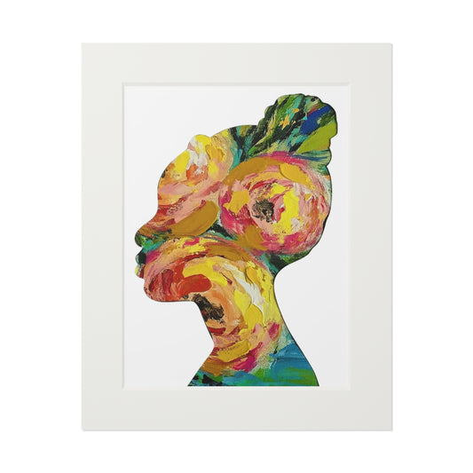 Fine Art Prints: Blooming Essence Earth & Ember, Black Women Silhouette Collage, Vibrant Autumn Decor, Unique Cultural Gifts, Seasonal Home