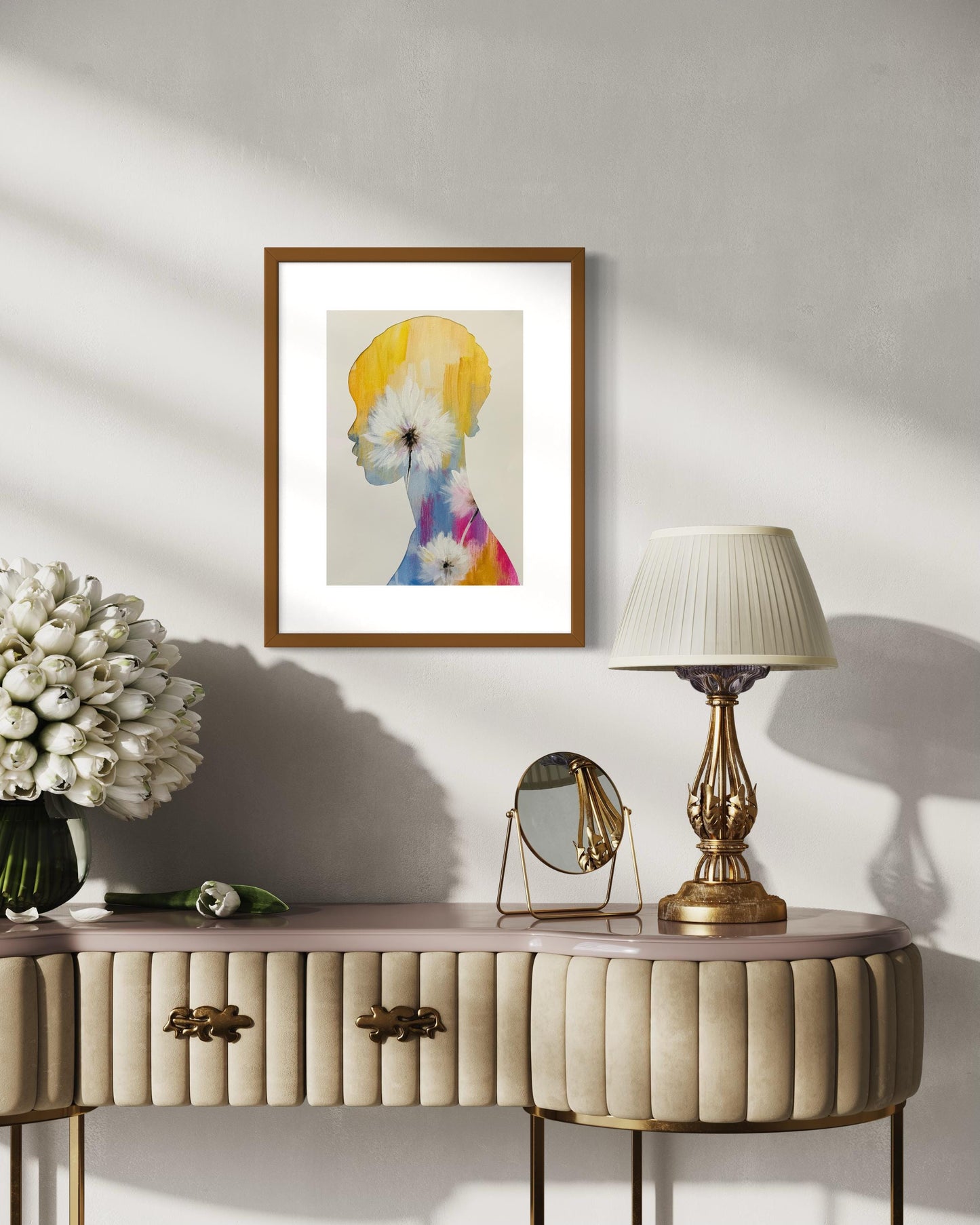 Afrocentric Floral Collage Art Print Black Woman Silhouette Modern Boho Home Decor Empowering Gift Idea