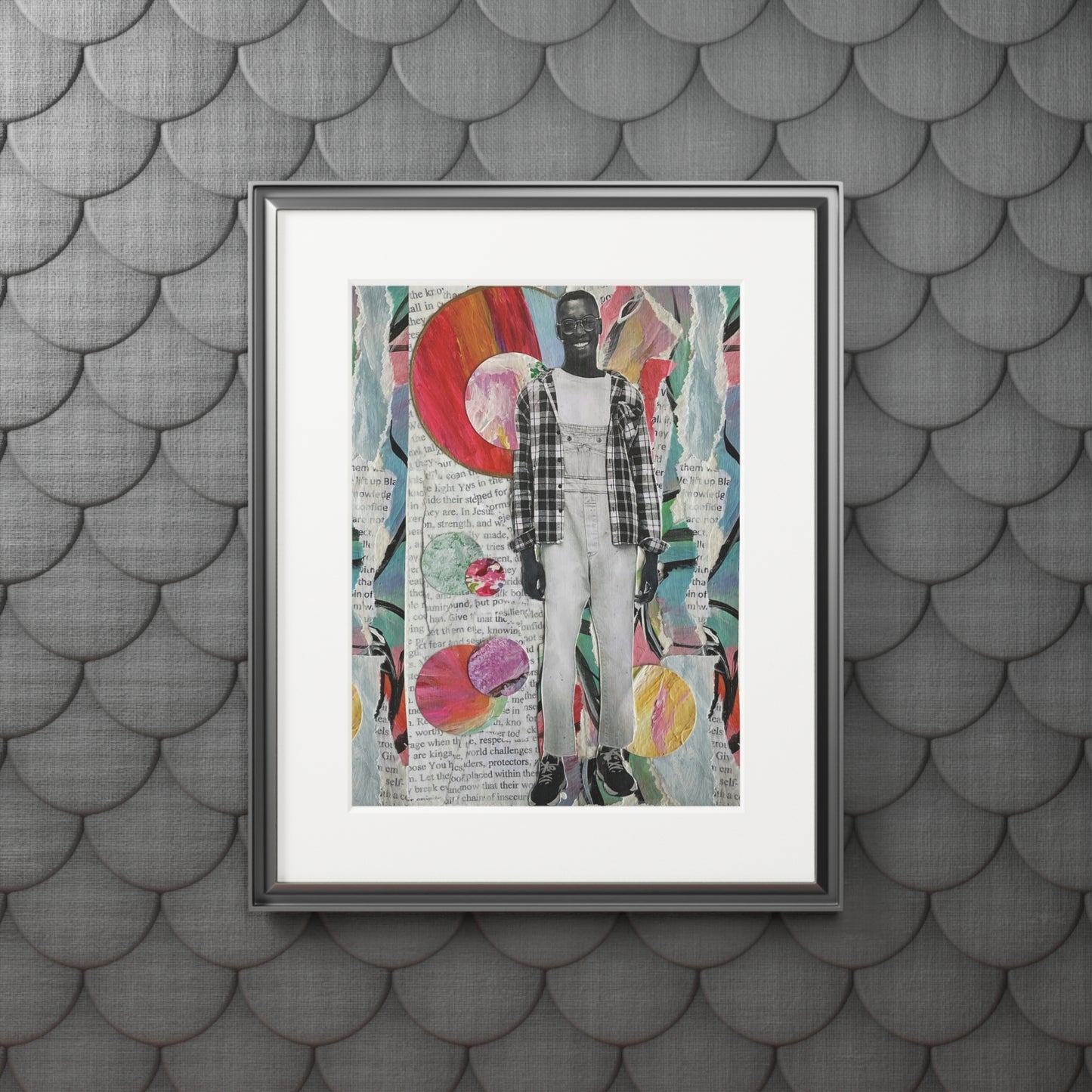 Wall Art Prints, Black Men Collage, Moments of Ease and Joy, Home Decor, Not a Threat Series, Fine Art Prints, Passepartout Paper Frame