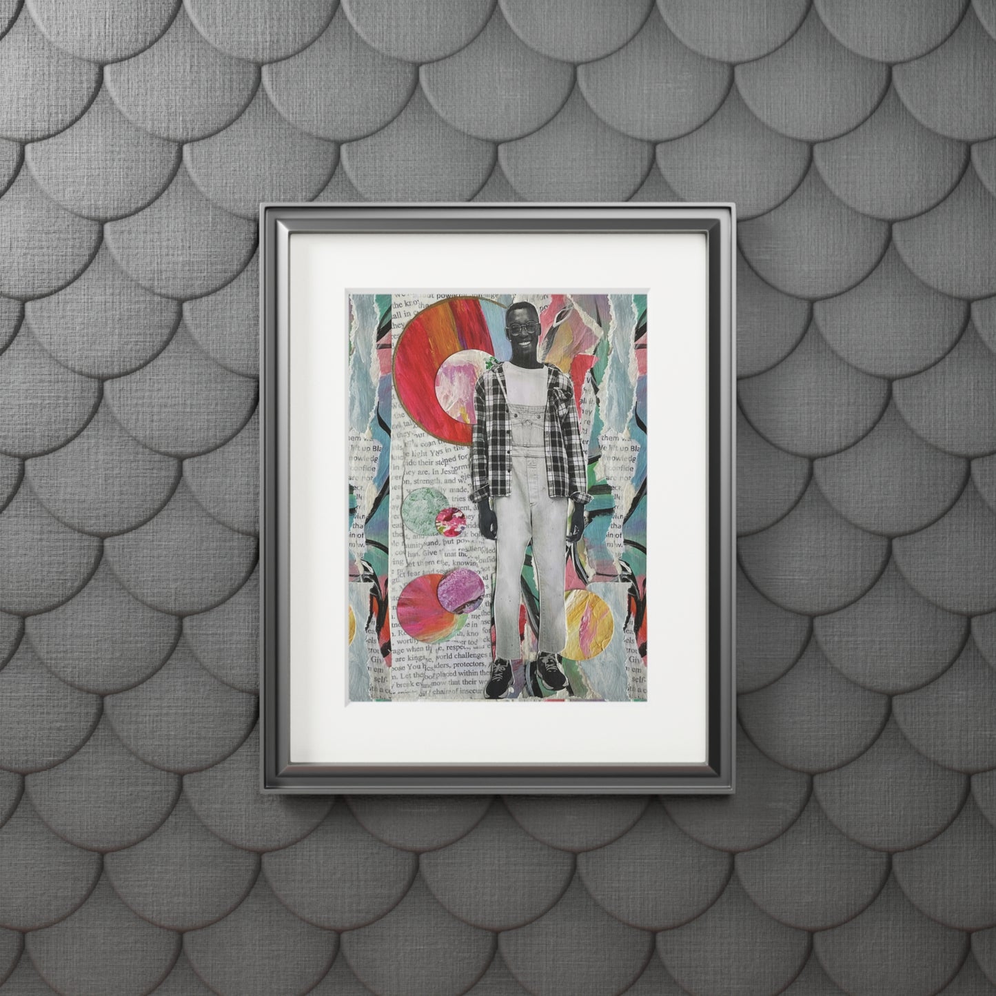 Wall Art Prints, Black Men Collage, Moments of Ease and Joy, Home Decor, Not a Threat Series, Fine Art Prints, Passepartout Paper Frame