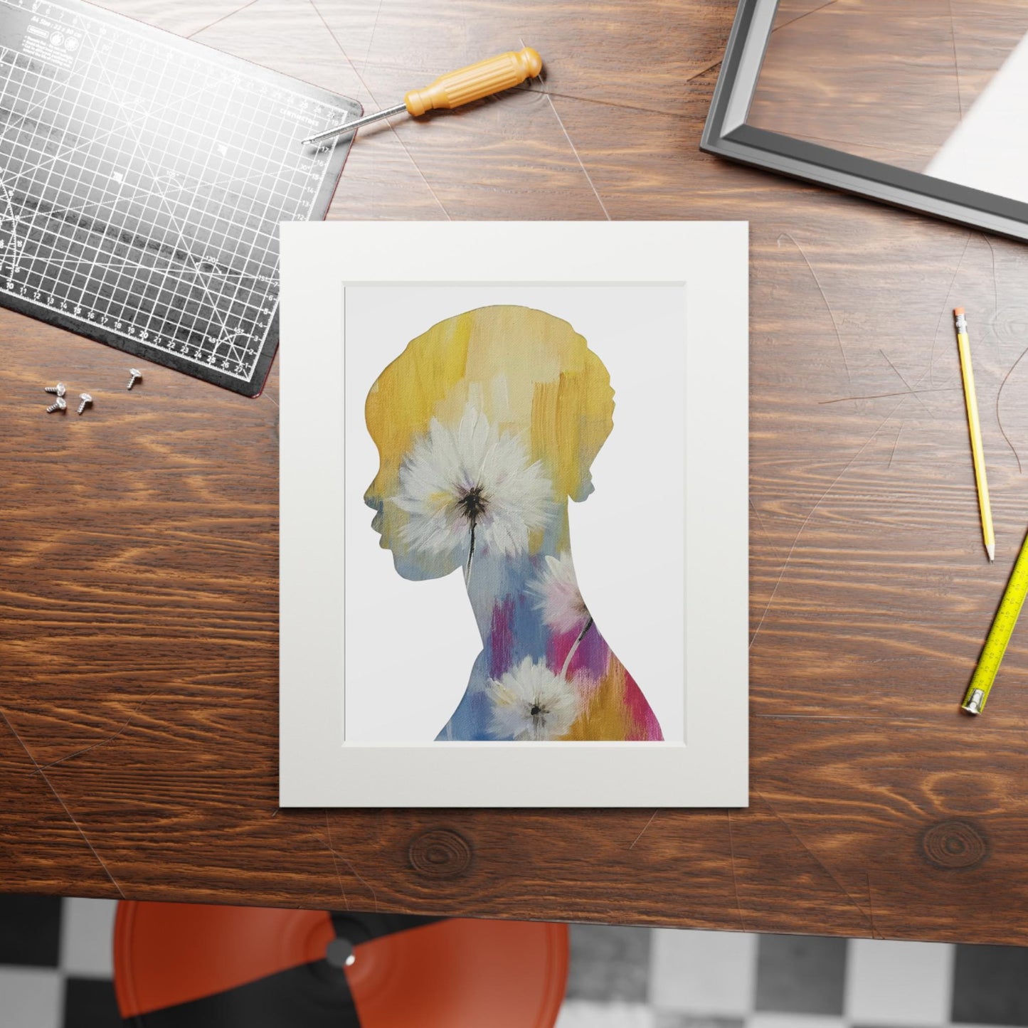 Afrocentric Floral Collage Art Print Black Woman Silhouette Modern Boho Home Decor Empowering Gift Idea