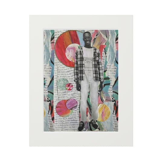 Wall Art Prints, Black Men Collage, Moments of Ease and Joy, Home Decor, Not a Threat Series, Fine Art Prints, Passepartout Paper Frame