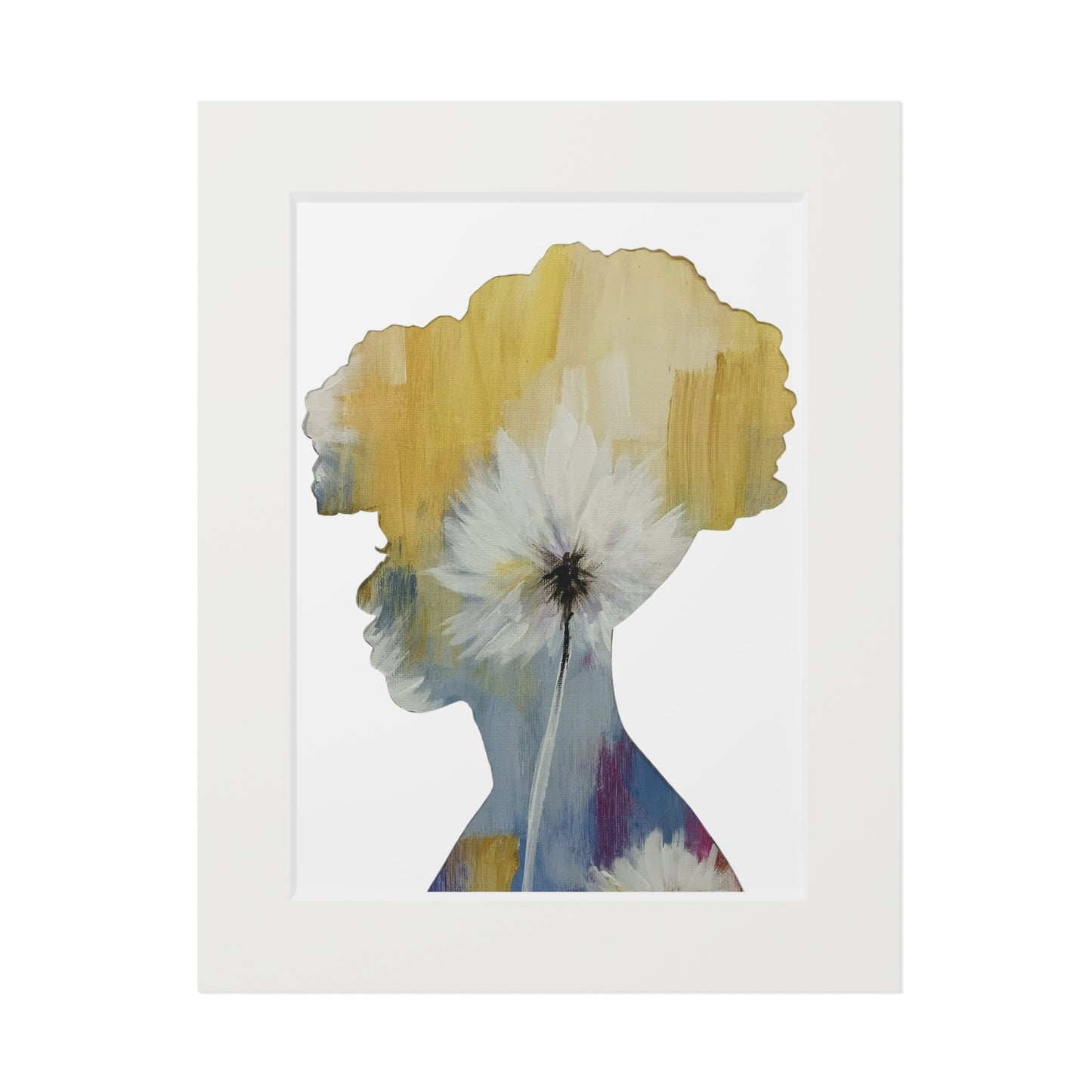 Floral Silhouette Art, Fine Art Prints - Empowering Afrocentric Decor, Black Girl Magic, Unique Gift Idea, Modern Boho Print, Inspirational