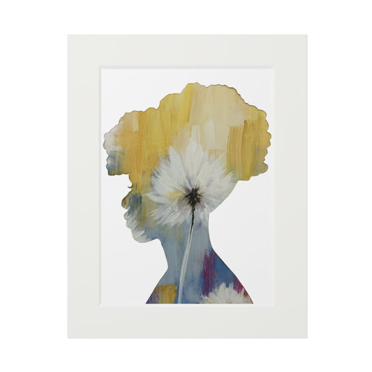 Floral Silhouette Art, Fine Art Prints - Empowering Afrocentric Decor, Black Girl Magic, Unique Gift Idea, Modern Boho Print, Inspirational