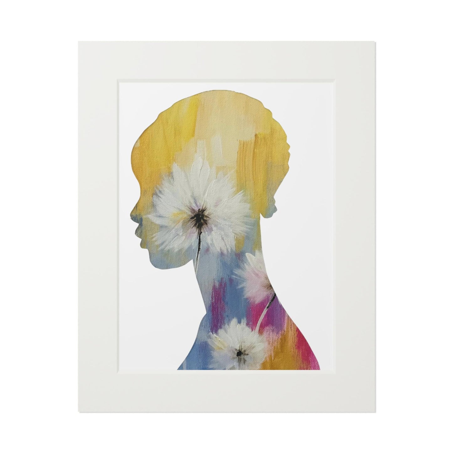 Afrocentric Floral Collage Art Print Black Woman Silhouette Modern Boho Home Decor Empowering Gift Idea