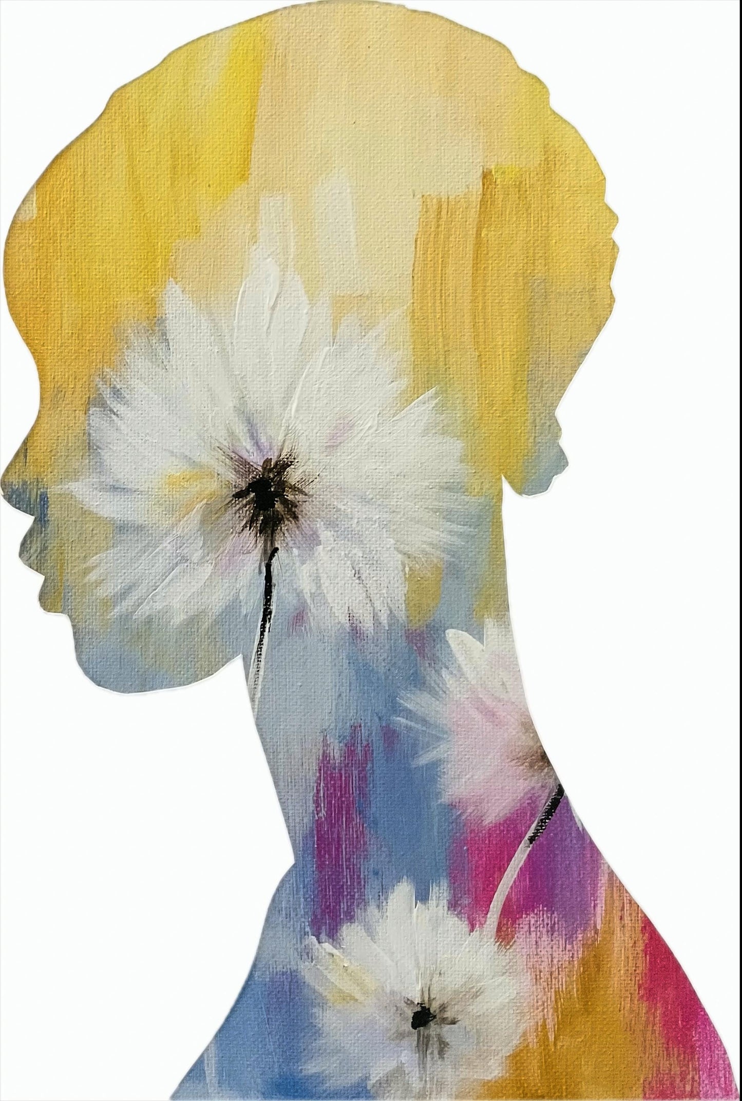 Afrocentric Floral Collage Art Print Black Woman Silhouette Modern Boho Home Decor Empowering Gift Idea