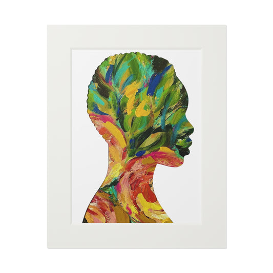 Fine Art Prints, Black Women Silhouette Collage, Vibrant Autumn Decor, Unique Cultural Gifts, Seasonal Home, Passepartout Paper Frame, Wall