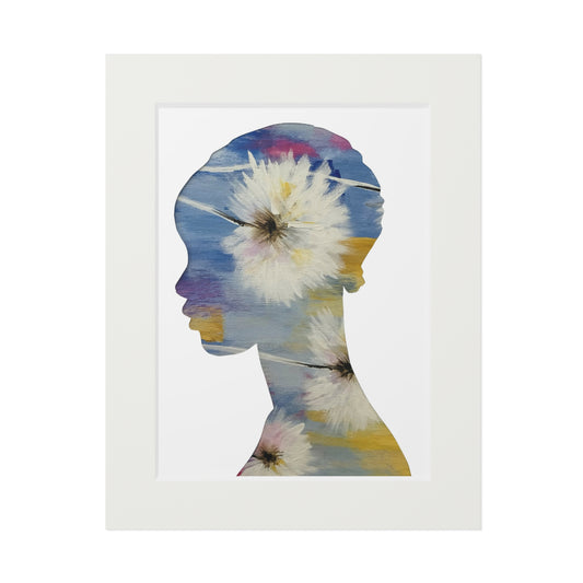 Empowering Black Woman Floral Art Print Afrocentric Silhouette Collage Inspirational Gift Home Decor