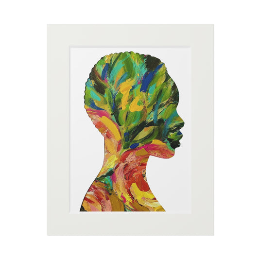 Fine Art Prints, Black Women Silhouette Collage, Vibrant Autumn Decor, Unique Cultural Gifts, Seasonal Home, Passepartout Paper Frame, Wall