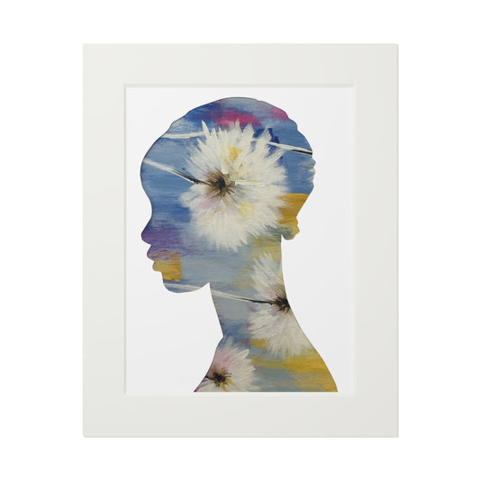 Empowering Black Woman Floral Art Print Afrocentric Silhouette Collage Inspirational Gift Home Decor