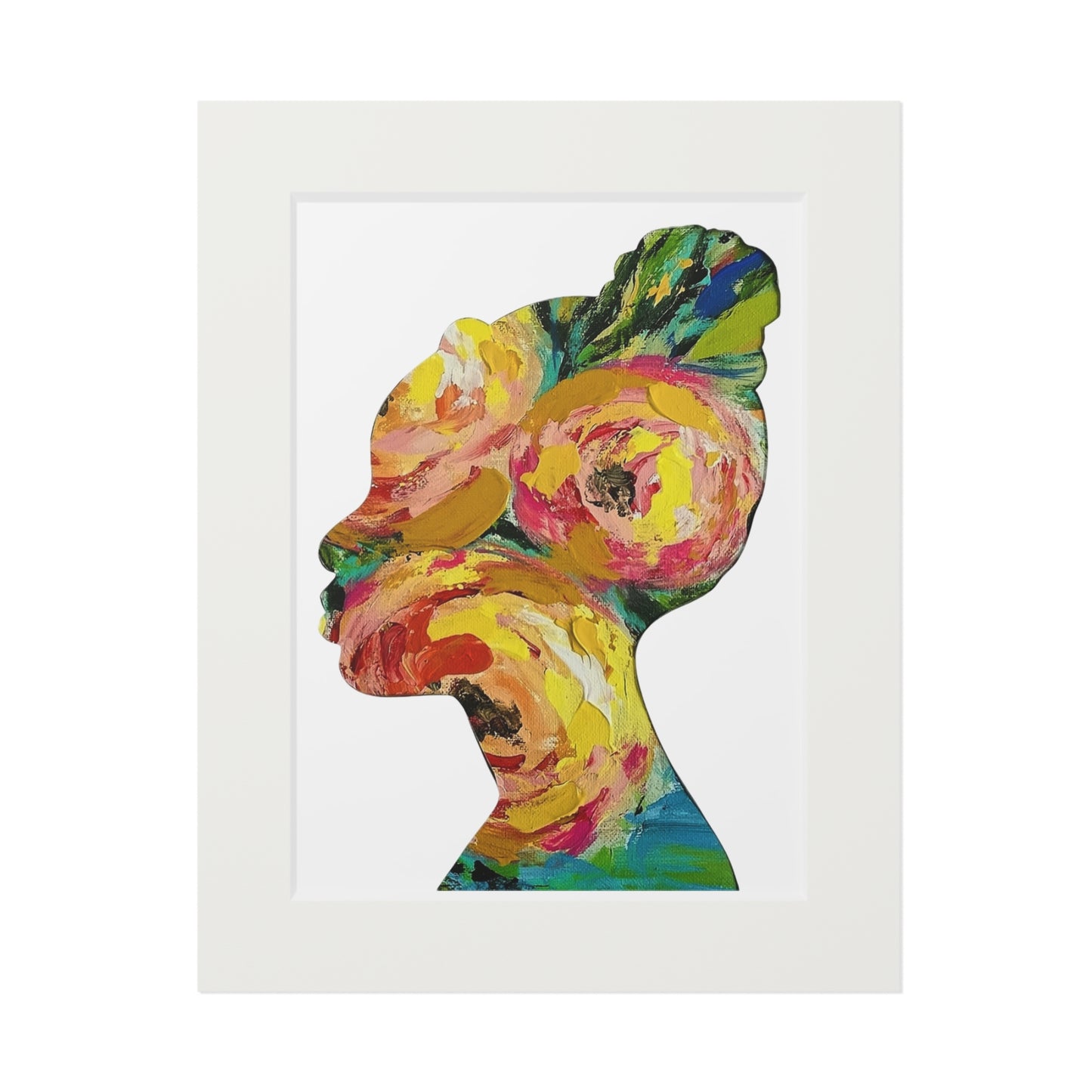 Fine Art Prints: Blooming Essence Earth & Ember, Black Women Silhouette Collage, Vibrant Autumn Decor, Unique Cultural Gifts, Seasonal Home