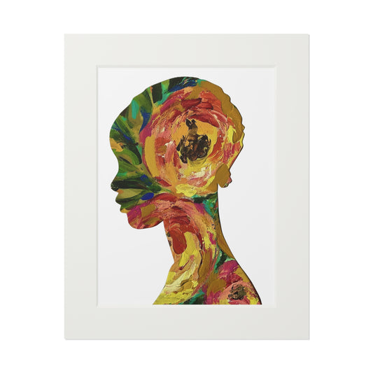 Fall Art Print: Blooming Essence Earth & Ember, Black Woman Silhouette, Bold Colorful Wall Art, Cultural Home Decor, Black Women Art