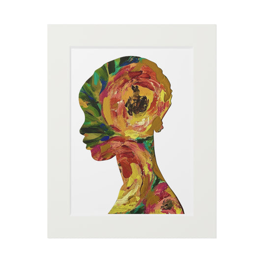 Fall Art Print: Blooming Essence Earth & Ember, Black Woman Silhouette, Bold Colorful Wall Art, Cultural Home Decor, Black Women Art