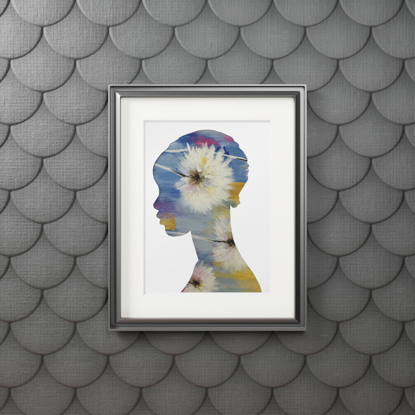 Empowering Black Woman Floral Art Print Afrocentric Silhouette Collage Inspirational Gift Home Decor