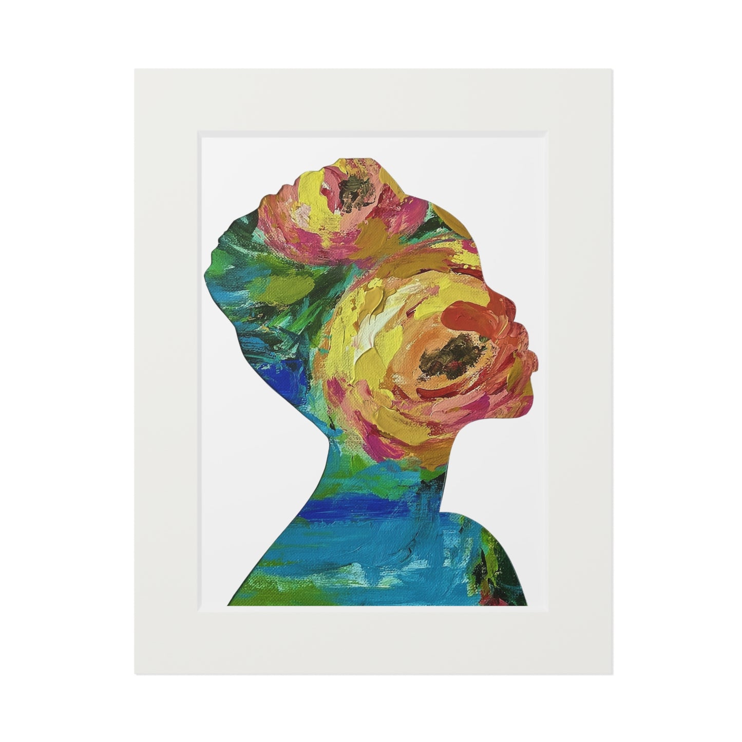 Fine Art Prints: Blooming Essence Earth & Ember, Black Women Silhouette Collage, Vibrant Autumn Decor, Unique Cultural Gifts, Seasonal Home